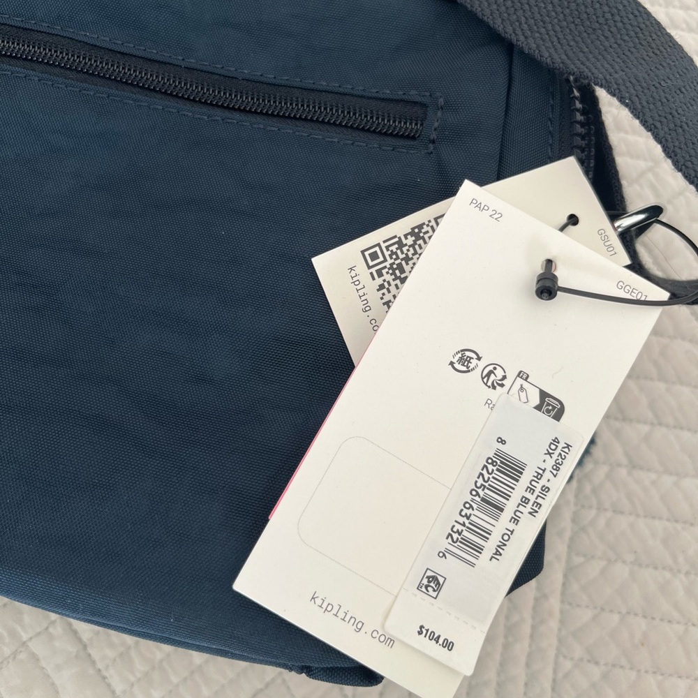 NWT Kipling silen bag crossbody True Blue - Picture 3 of 9